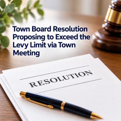 Town Board Resolution Proposing to Exceed the Levy Limit Via Town Meeting
